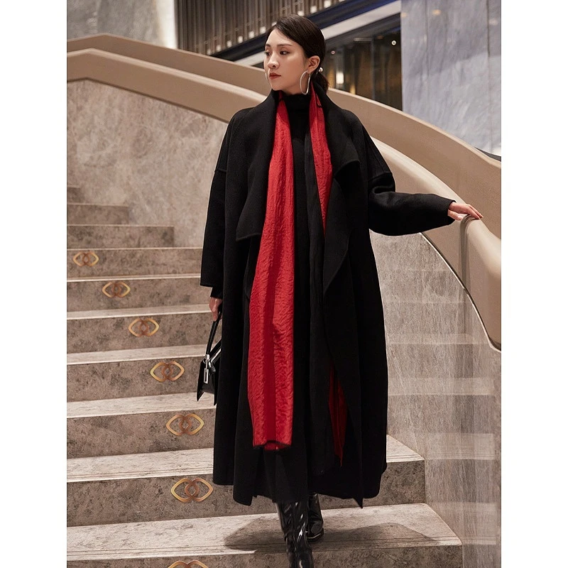 艾翕甄选【柏林纪事】大翻领双面呢大衣ZX2402002