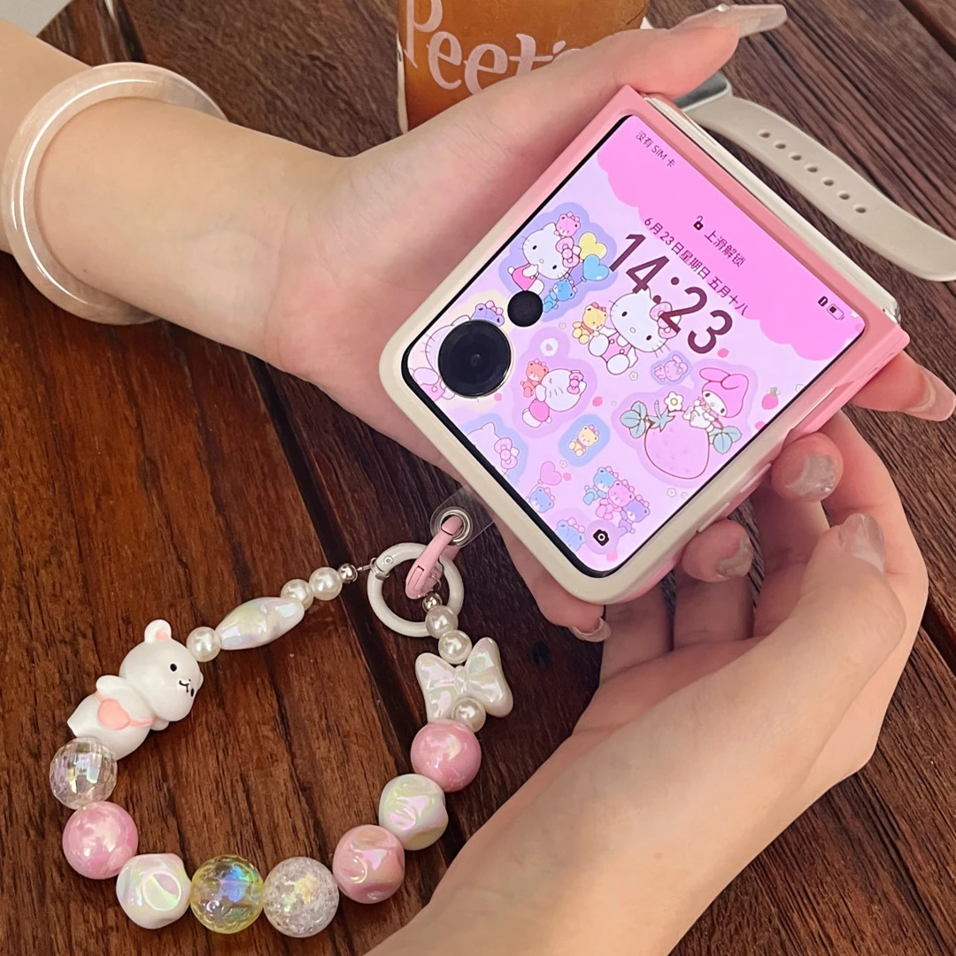 适用于荣耀MagicVFlip全包vflip手机壳爱心背包小狗粉色肤感硬壳