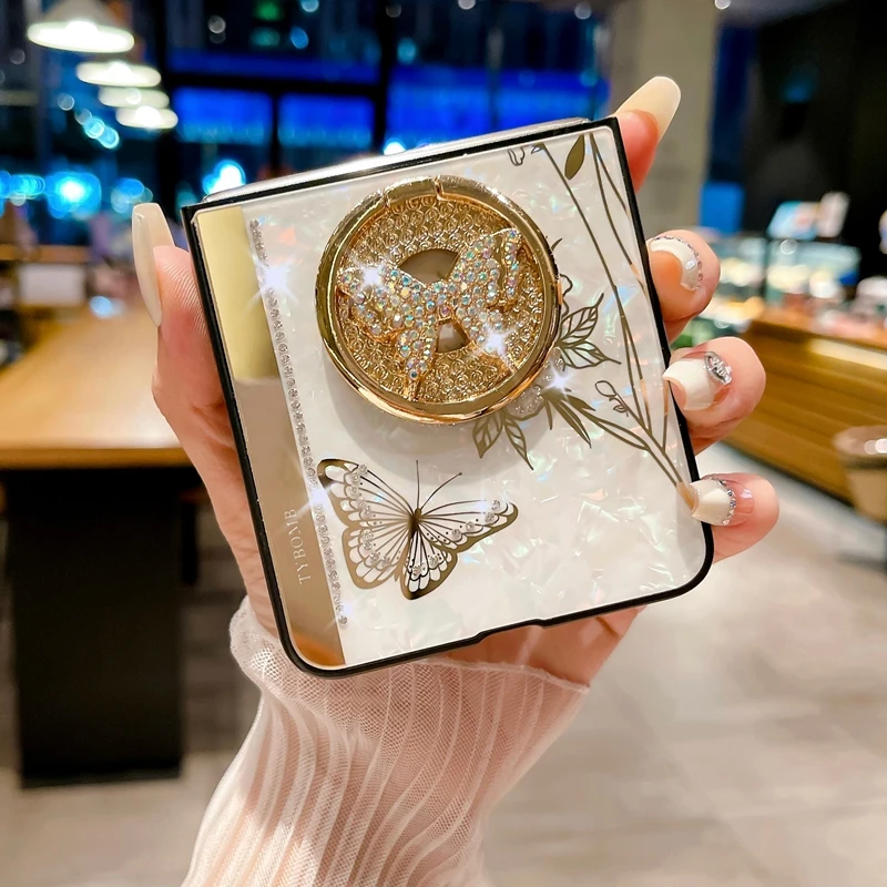 适用vivoxflip手机壳折叠带支架一体闪钻可爱女款高级感全包防摔