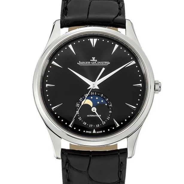 99新 Jaeger-LeCoultre/积家 大师1368470/黑月相机械表39mm/21年