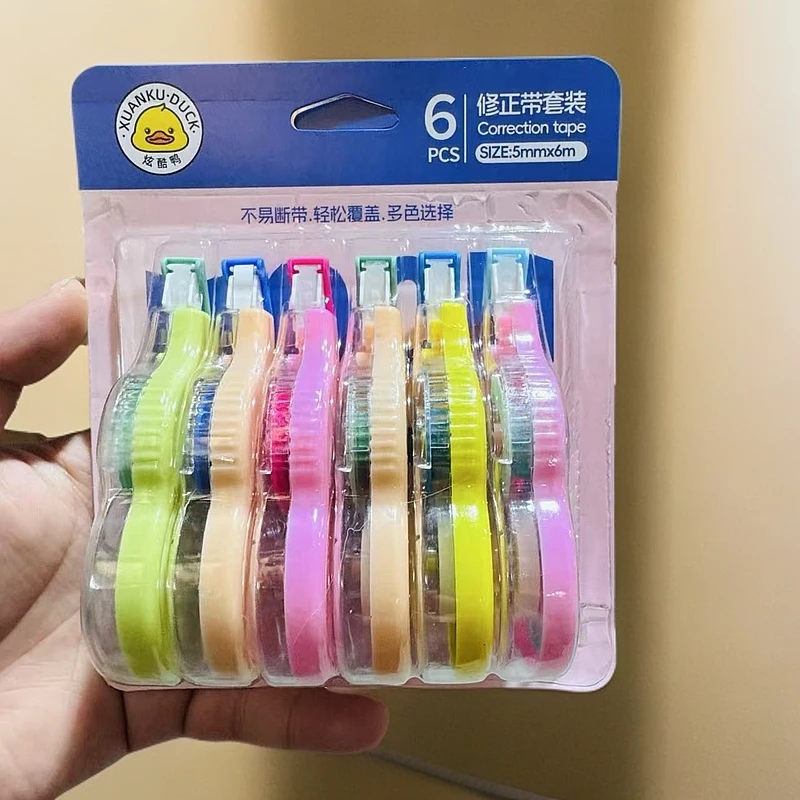 炫酷鸭修正带一卡6个30米