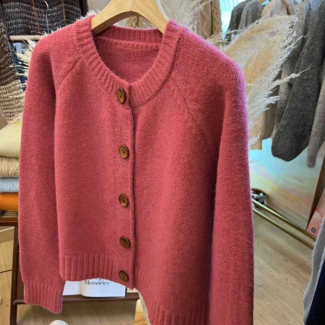 2025春秋季新款洋气时尚百搭加厚针织开衫外套休闲毛衣外套女上衣