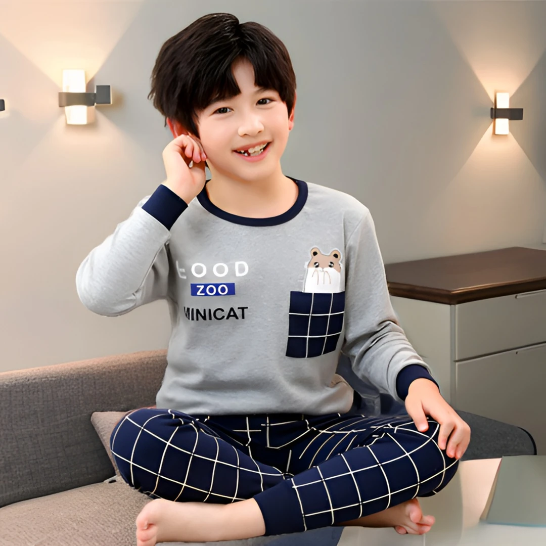 100%棉儿童内衣套装纯棉男童秋衣秋裤男孩春秋薄款长袖棉毛衫睡衣