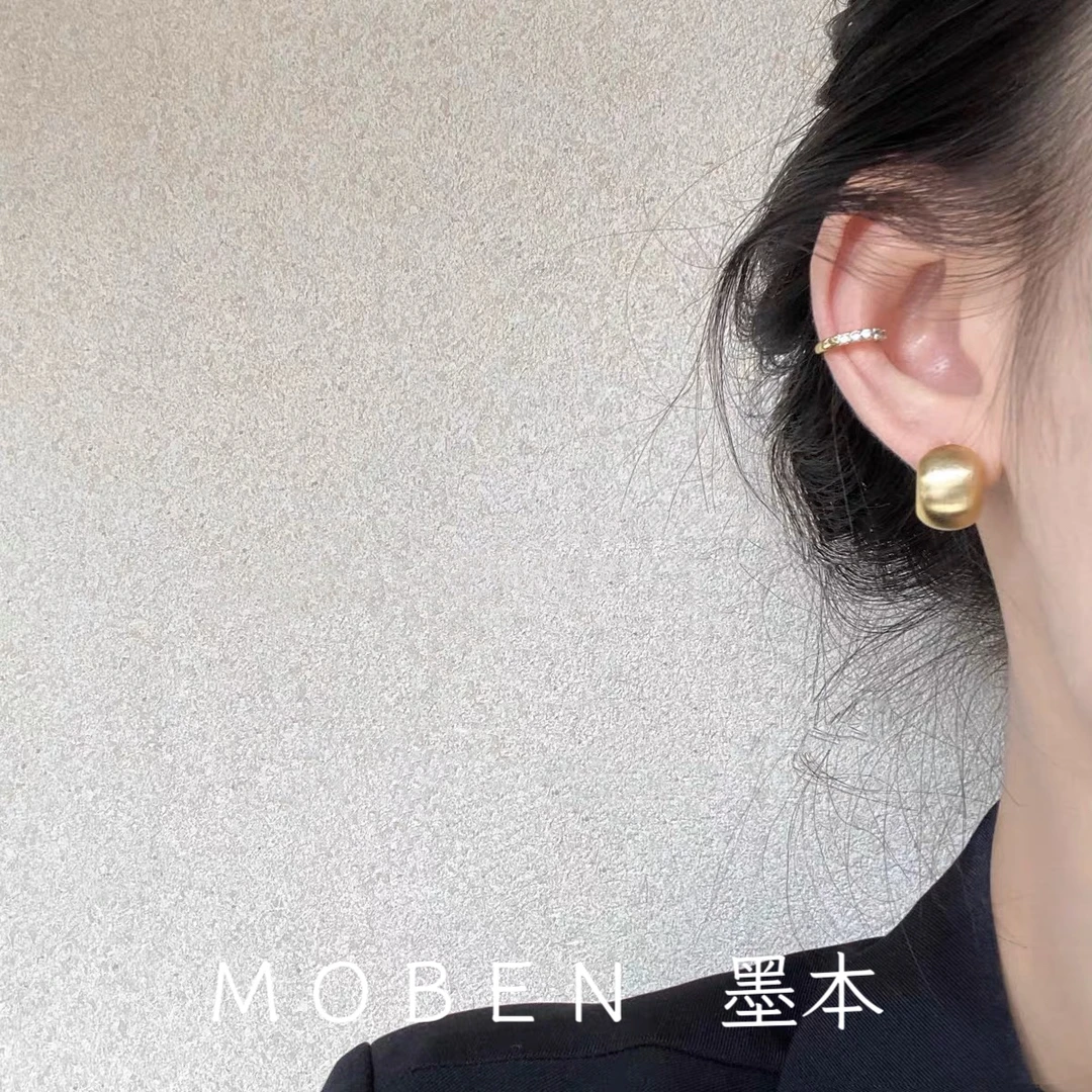 铜合金耳饰 墨本【小魔豆】冷淡风质感耳环时尚百搭极简款耳钉