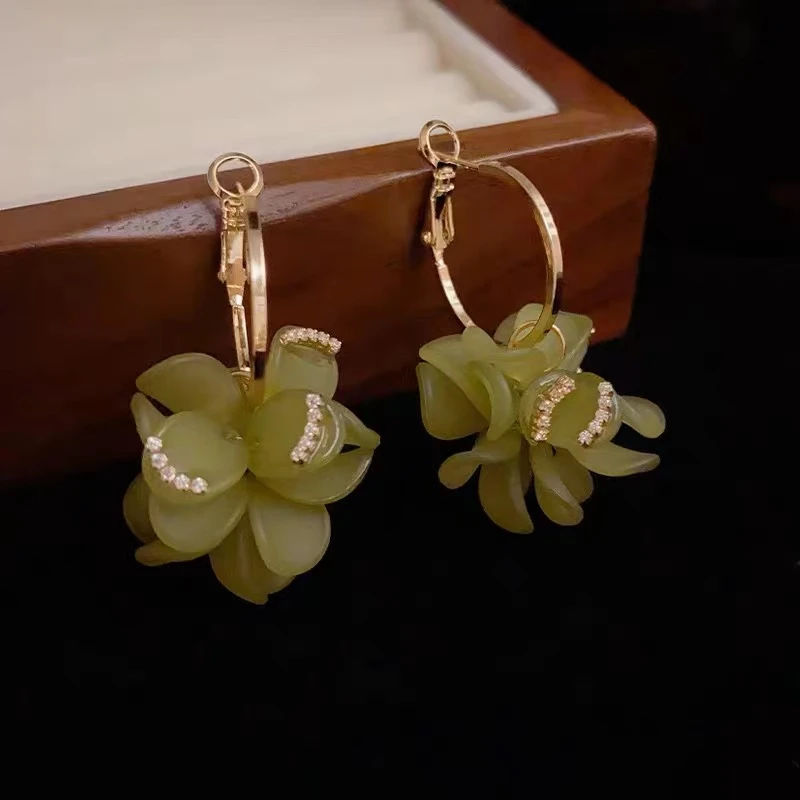 铜合金亚克力耳饰 花海C0014花朵思慕琦时尚个性设计感甜美百搭