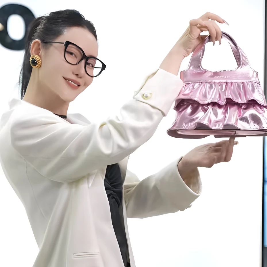 【左岸潇专属】ZZFY 2K 裙边亮银色手提包 BB010-Y