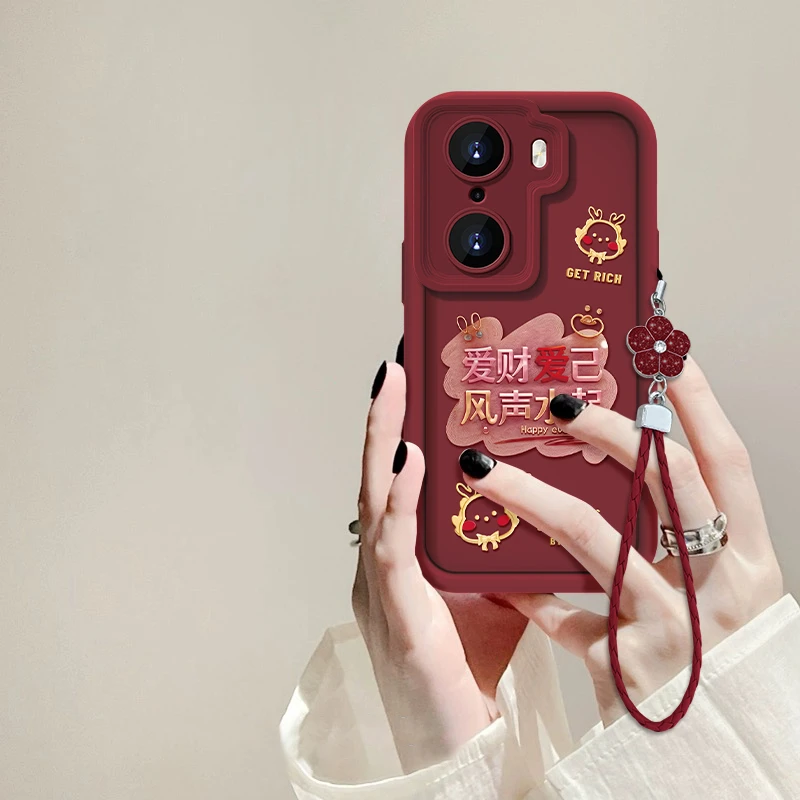 适用于华为荣耀60爱财爱己天眼阶梯手机壳全包硅胶防摔壳简约女款