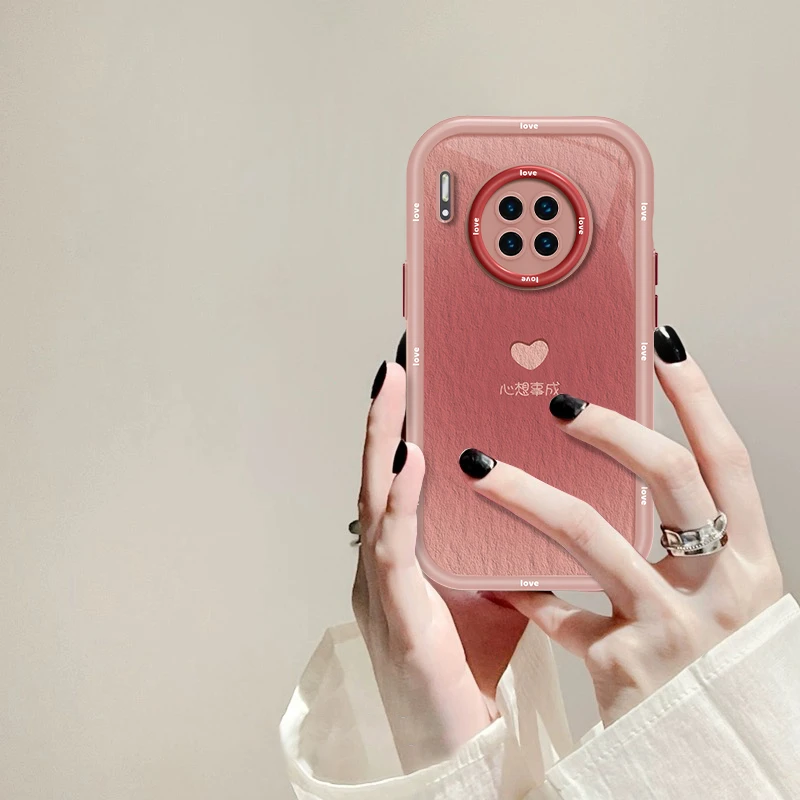 适用于华为mate30Pro心想事成手机壳奶油硅胶全包防摔壳创意女款