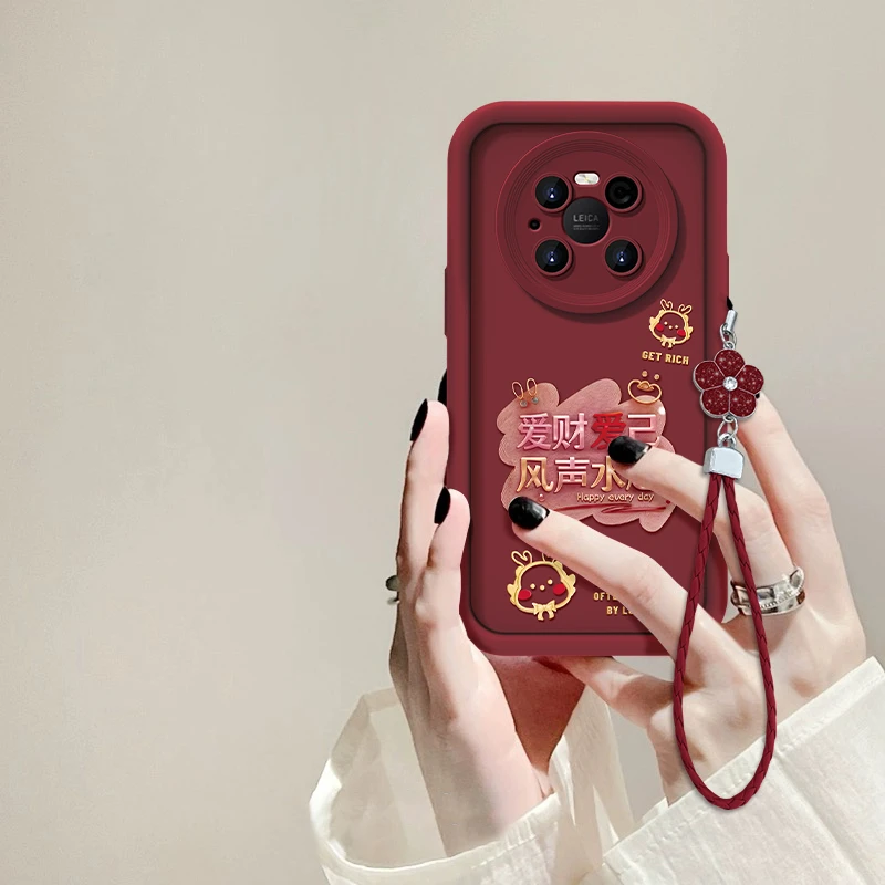 适用于华为mate40Pro爱财爱己天眼阶梯手机壳全包硅胶防摔女款ins