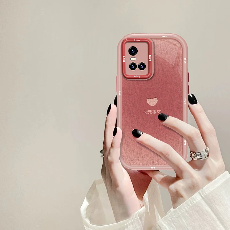 适用于VIVO S10心想事成手机壳奶油硅胶全包防摔壳网红时尚女款