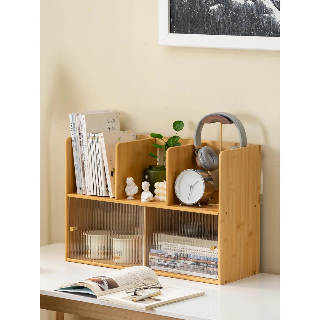 桌面置物架书架桌上书柜书桌收纳架办公桌家用收纳柜网红简易实木