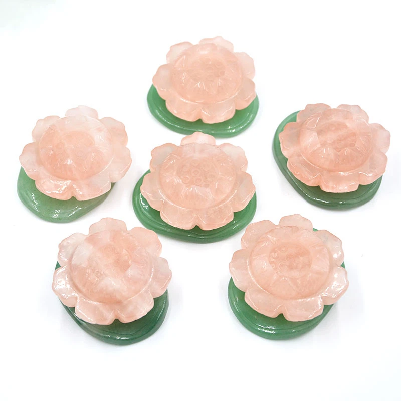厂家直销天然玉石莲花摆件清幽创意工艺品温润荷花摆件
