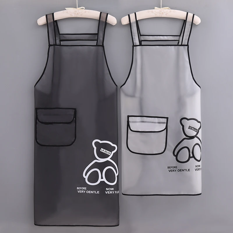 简约时尚防水防油上班做饭大人围裙家用厨房工作服耐脏围腰女TPU