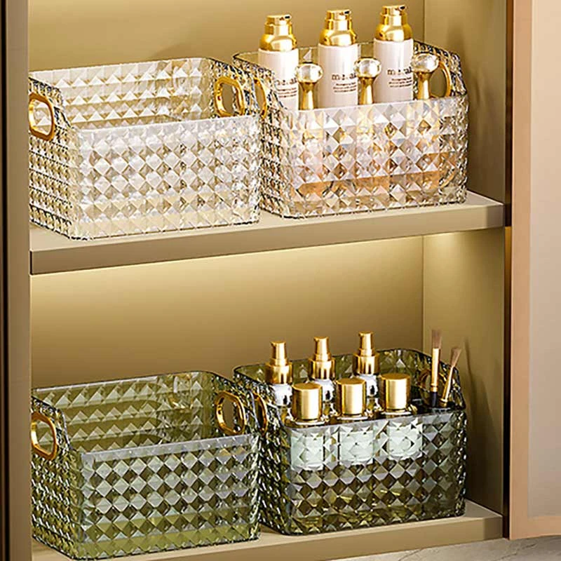 轻奢镜柜收纳盒浴室洗漱台化妆品口红置物架橱柜桌面整理盒储物盒