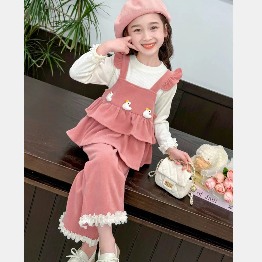 女童秋装2024新款套装儿童装春秋季洋气时髦小女孩宝宝初秋三件套