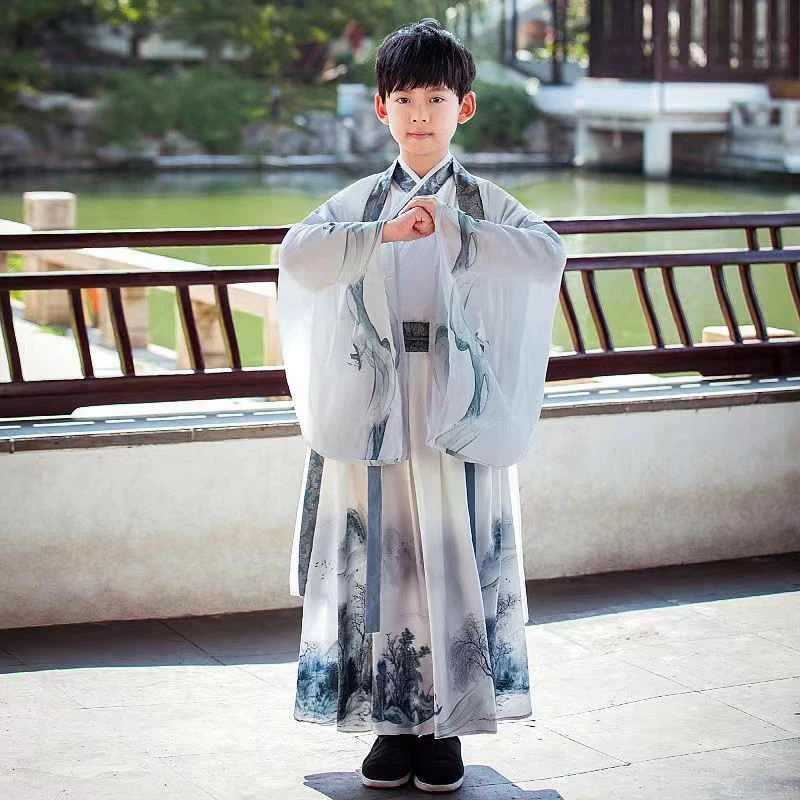 掌上公主男孩子汉服春秋少爷服古风公子服唐装超仙儿童秋季国学服