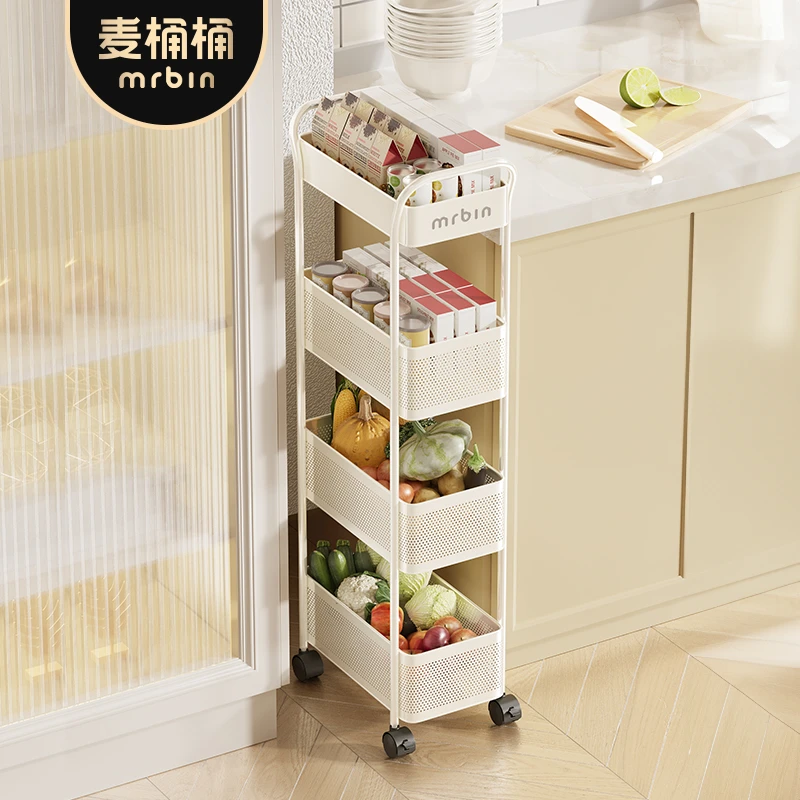 【夹缝置物架】麦桶桶多层零食可移动架子客厅卫生间窄款收纳小推车