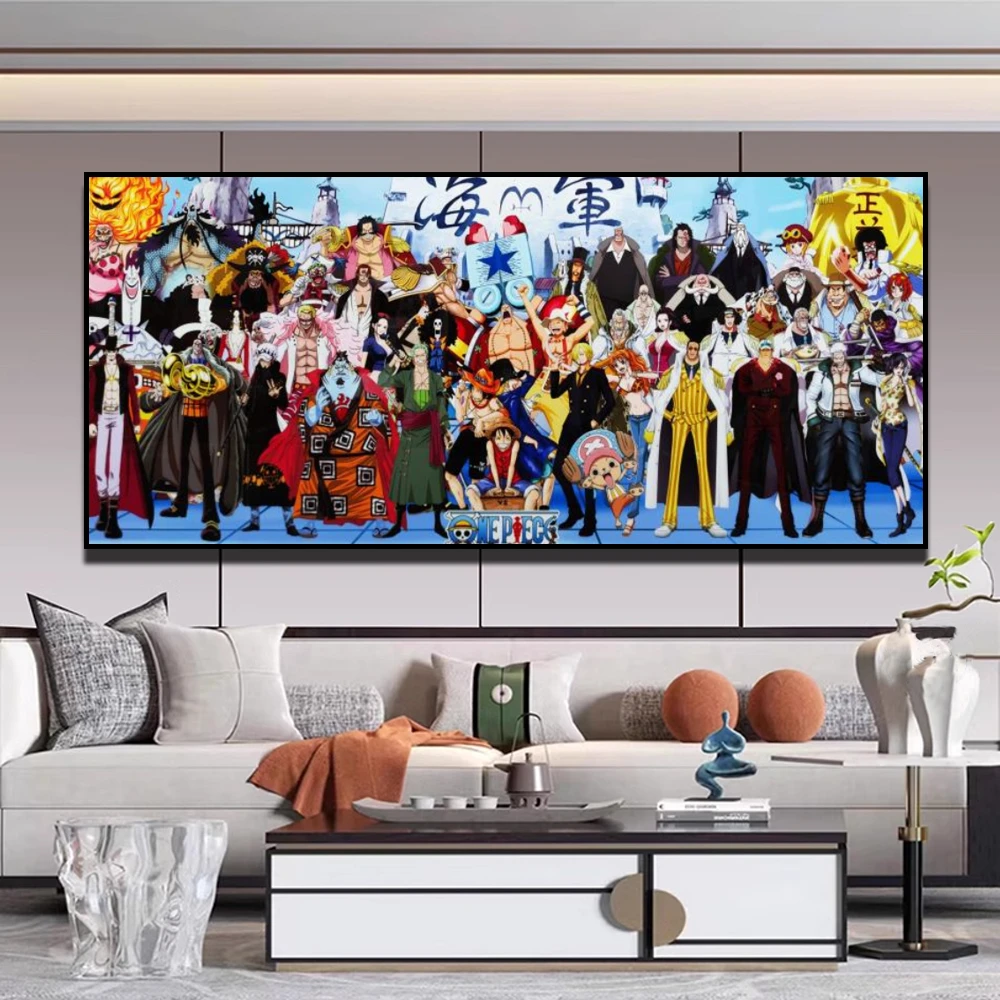 海贼王装饰画路飞索隆艾斯动漫海报客厅沙发背景墙挂画卧室书房画