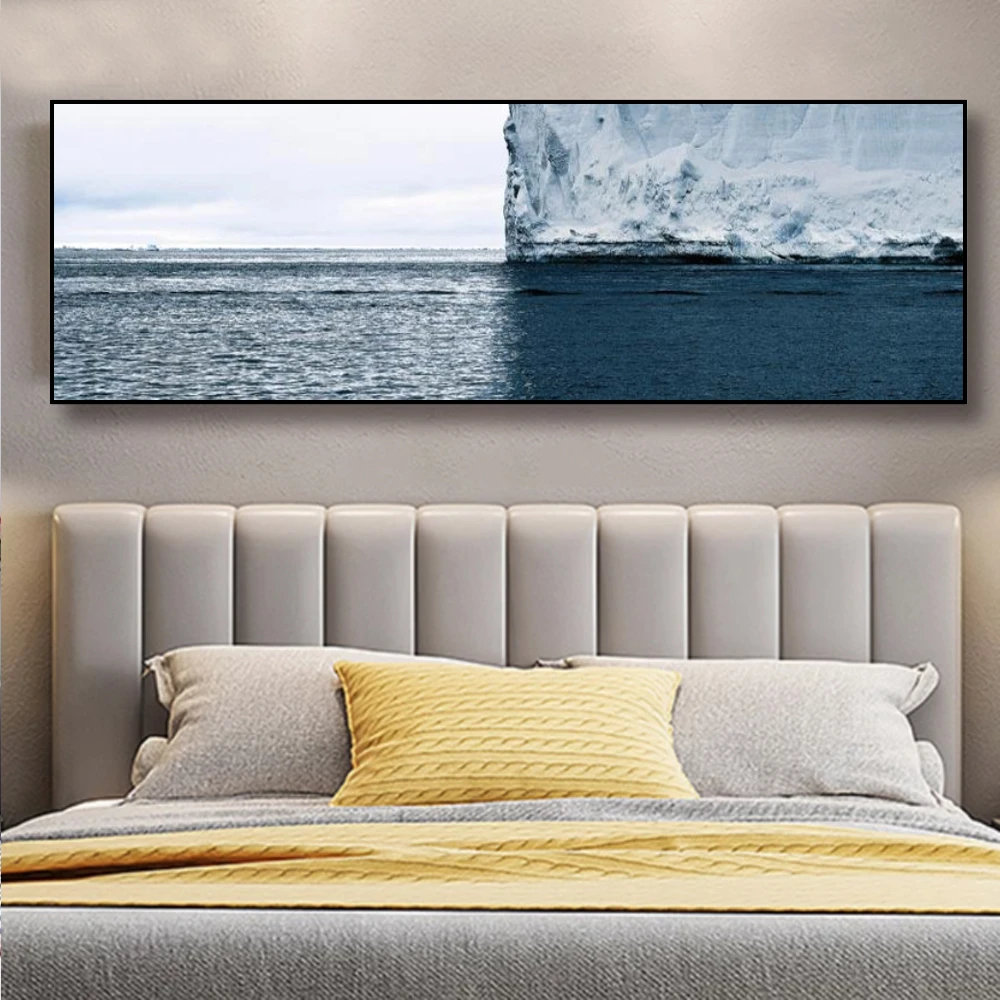 现代简约海滩卧室装饰画欧式火车桥梁高级感酒店房间卧室温馨挂画