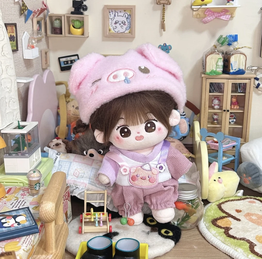 【现货】20cm小猪带帽子棉花娃娃娃衣男女娃衣服清新夏季可爱萌
