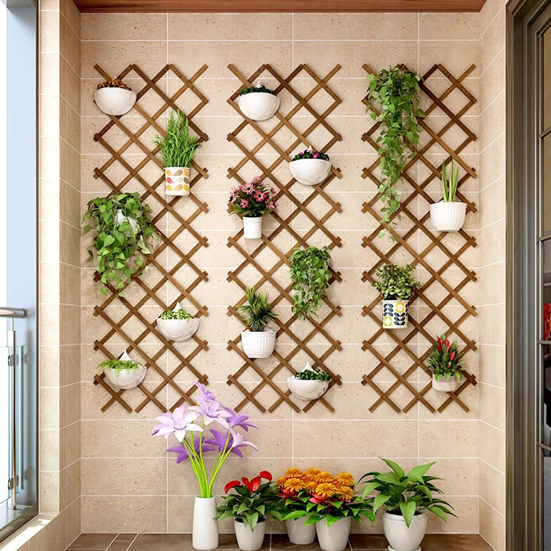 全实木碳化防腐木栅栏伸缩围栏爬藤架碳化拉网木篱笆多用途装饰