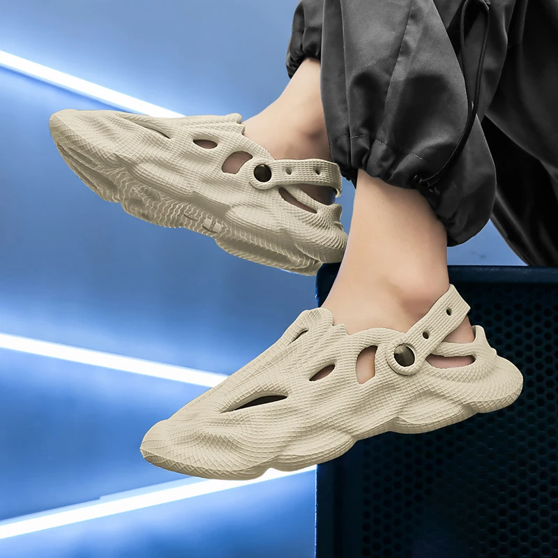 洞洞鞋男外穿凉鞋2025年夏季新款椰子防滑室内潮流沙滩拖鞋男款