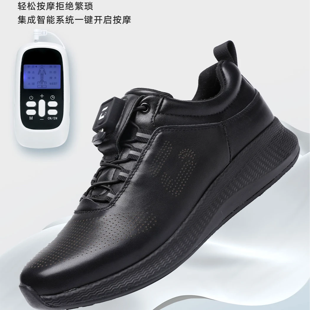 磁恒康男士皮鞋低帮鞋智能按摩鞋时尚休闲皮鞋透气防臭舒适防滑