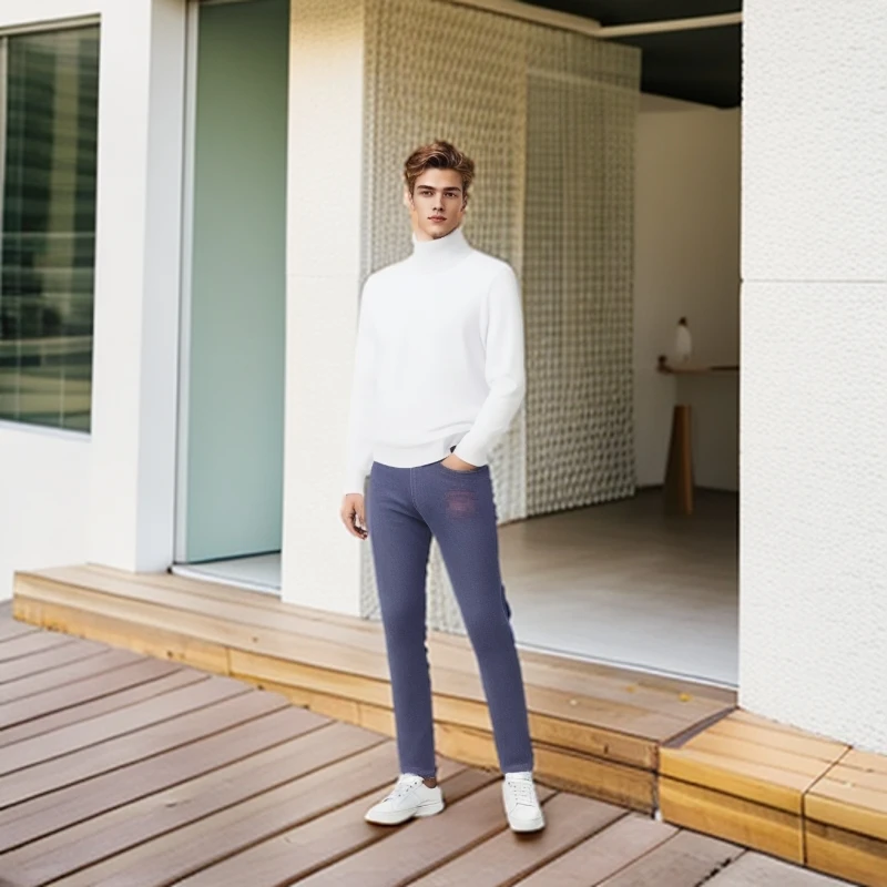 毛衣男秋冬款纯色宽松中领韩版针织衫简约保暖毛衣套头打底毛衣潮