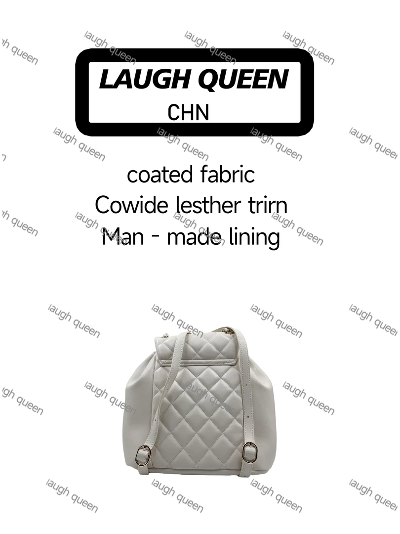 Laugh Queen手工打造真皮女士新款包10898双肩包白色