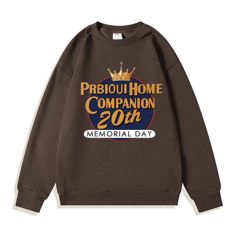 420g加绒纯棉圆领卫衣男春秋款oversize宽松百搭印花秋冬加厚外套