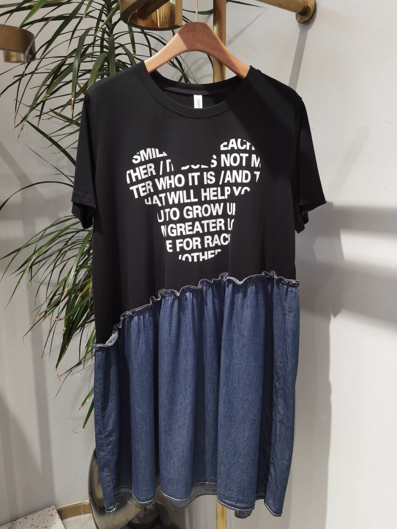 水淼2024夏季特价连衣裙百搭假两件