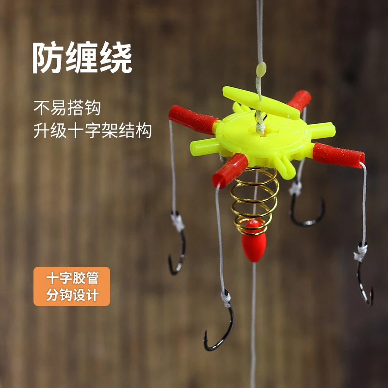 新款浮钓鲢鳙专用钩成品钓组精品方块弹簧钩组合套装伊势尼爆炸钩