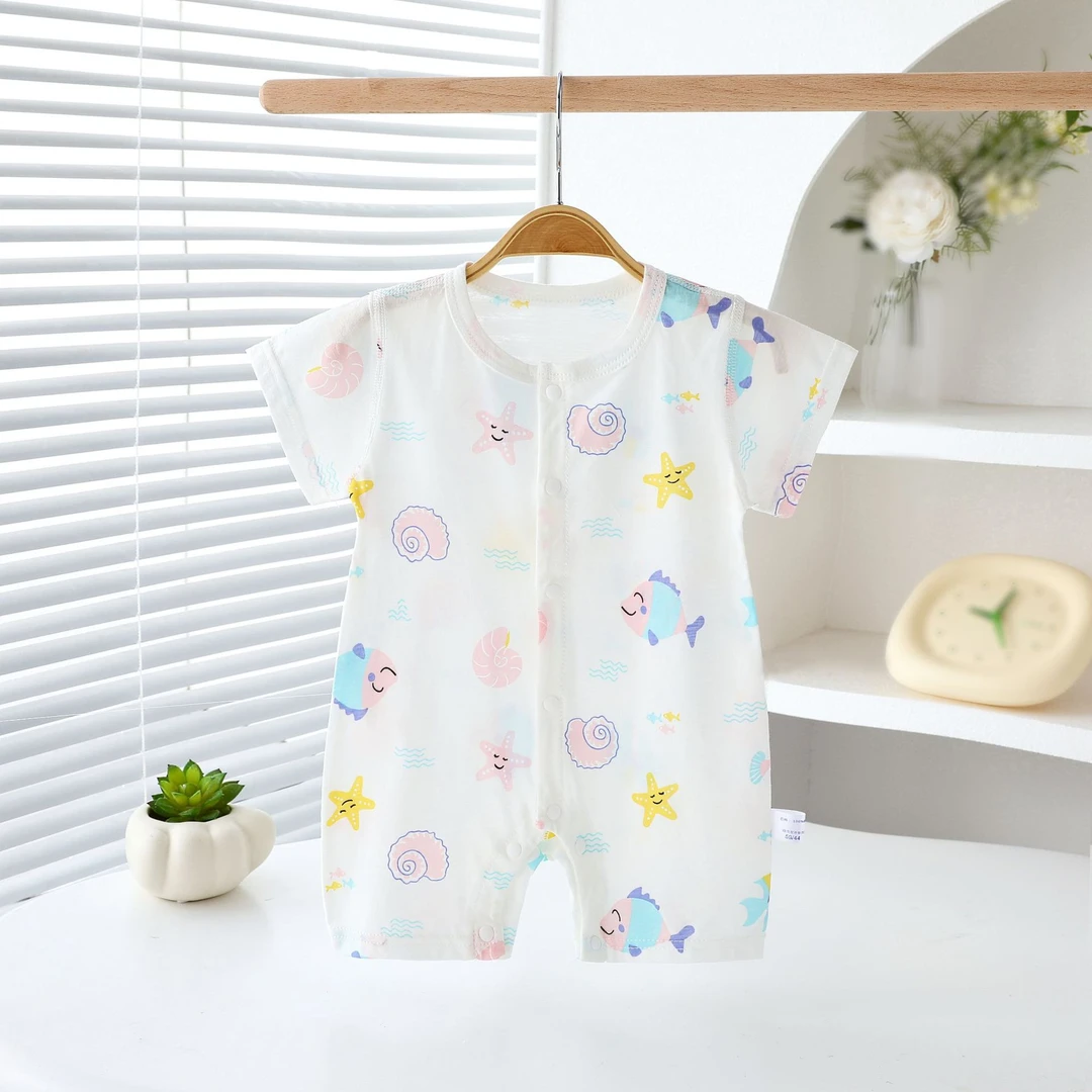 婴儿连体衣夏季薄款宝宝爬服A无骨a类衣服夏装空调服宝宝短袖哈衣