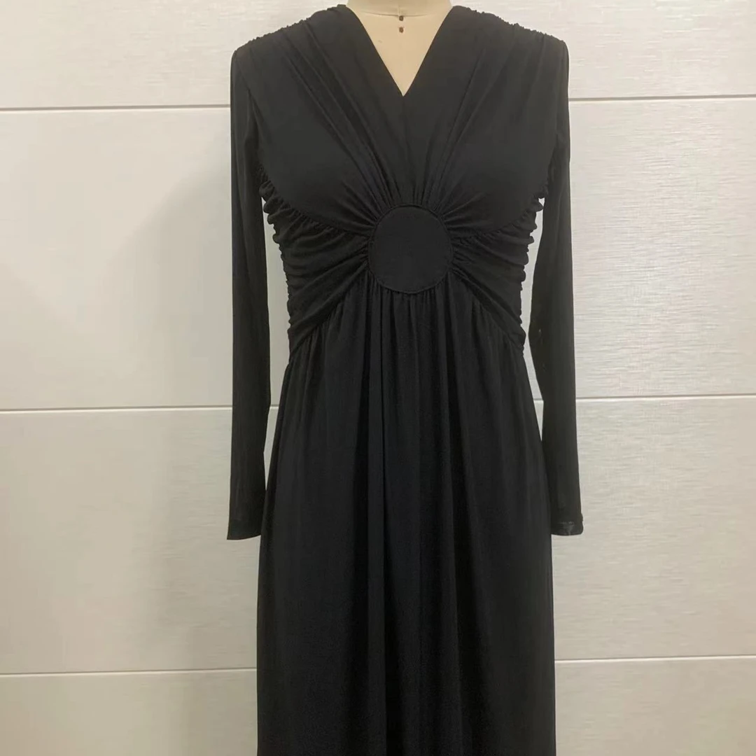 【香姐专属】网纱高档长袖秋冬新款网纱裙子气质显瘦连衣裙