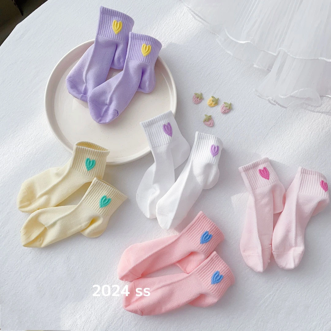 【现货5双网眼夏款】儿童袜子棉袜女童春夏网眼童袜儿童中筒袜薄款