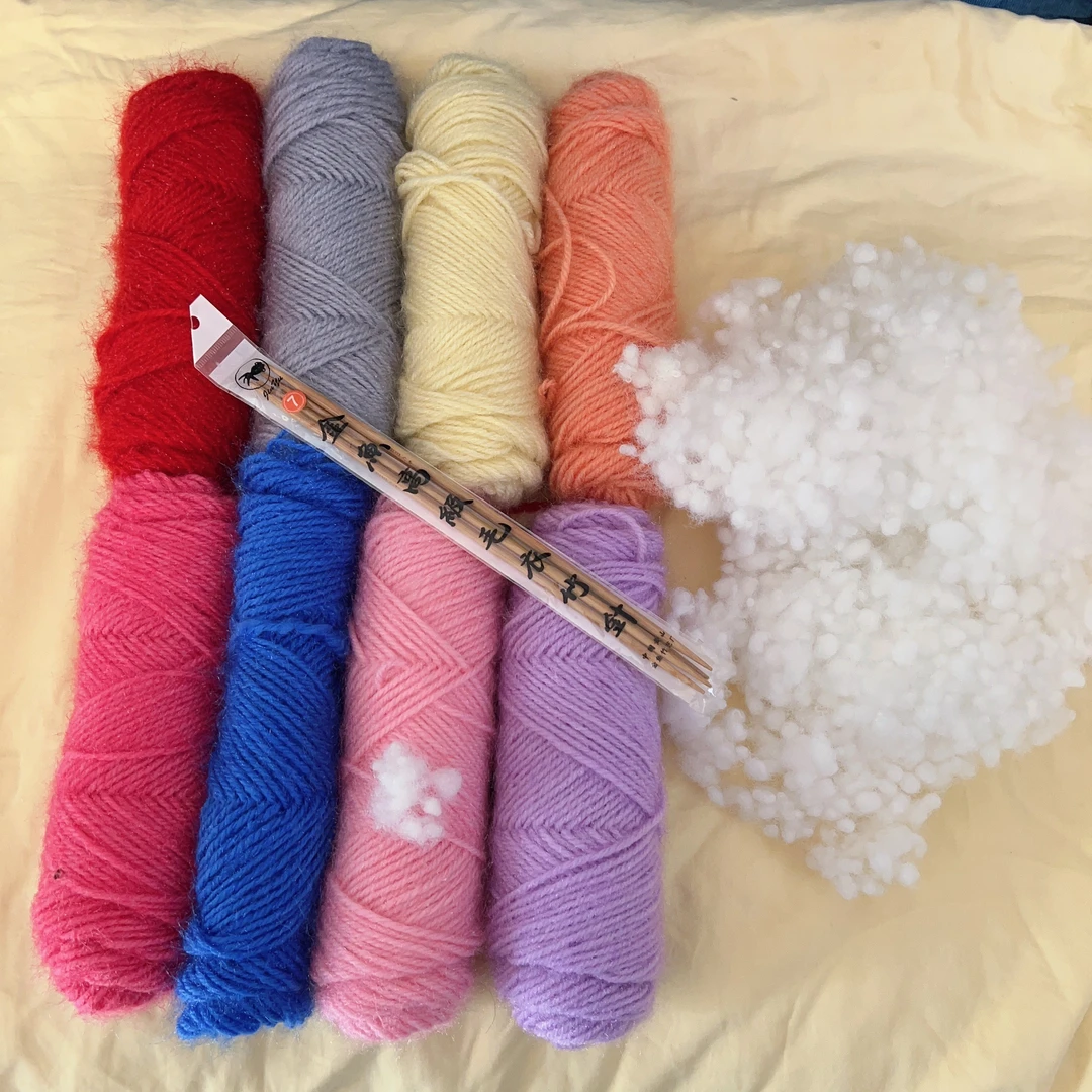 毛毛虫材料包    两种材质编织   1号 羊绒线    2号 松鼠绒