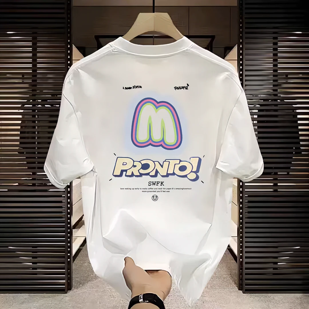 【高品质】夏轻奢潮牌个性创意字母M印花短袖T恤时尚休闲半袖衣服潮