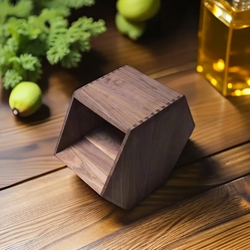 北美黑胡桃实木六角茶几新款实木矮几床头柜客厅茶几摆放收纳柜子