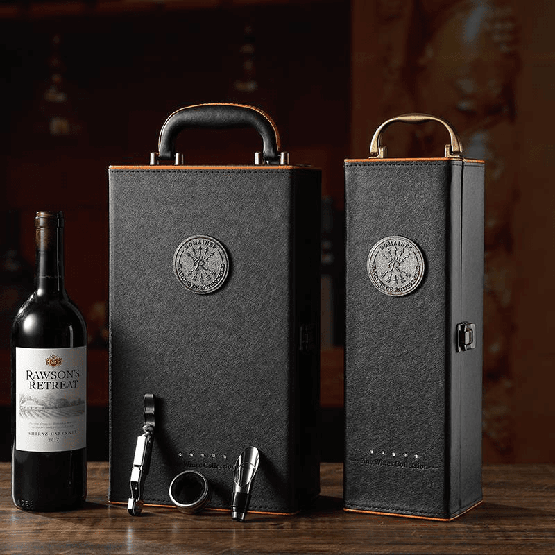 红酒包装礼品盒单双支装皮盒2只红酒箱子葡萄酒高档定制红酒礼盒