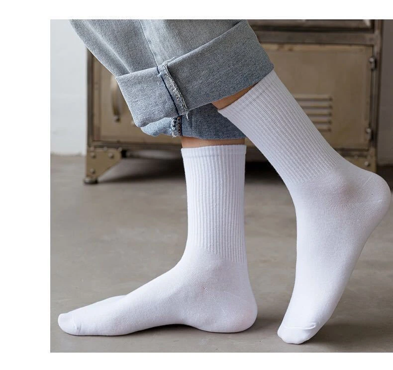 白棉袜子男女防臭吸汗男女长袜中筒运动袜春夏四季秋冬袜子男柔软