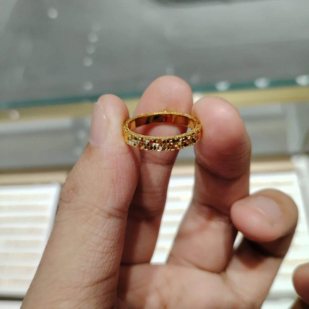 万足足金碎碎冰戒指