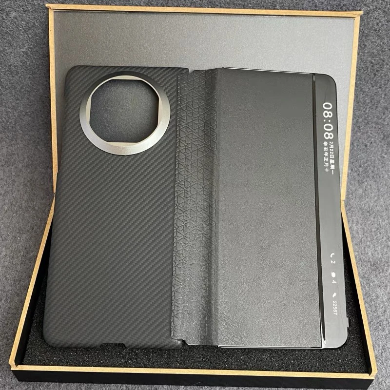 准新品  华为mateX5中轴保护超薄纤维纹理壳