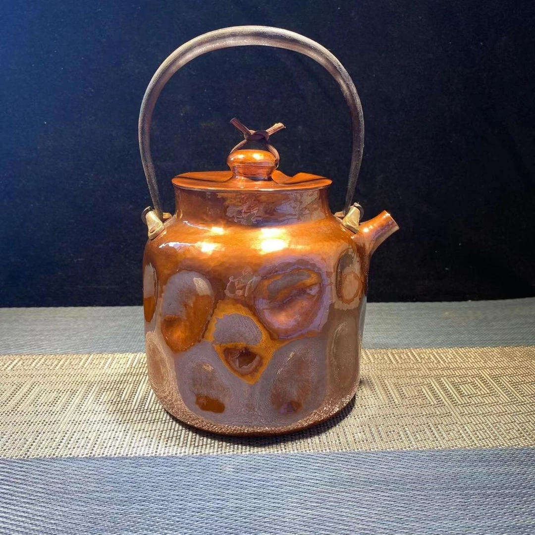 茶壶 红色丑壶  古拙一体壶 紫铜烧水壶 手工铜壶纯手工煮水
