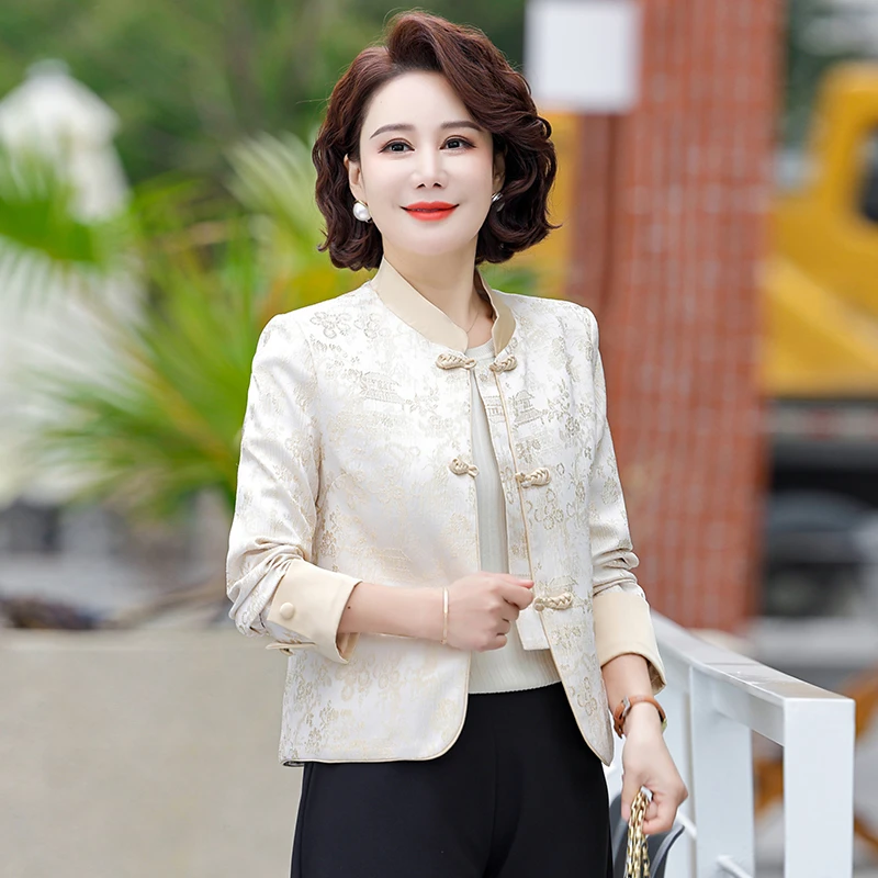 小香风妈妈春装外套洋气上衣2025新款中老年女40岁阔太太夹克开衫