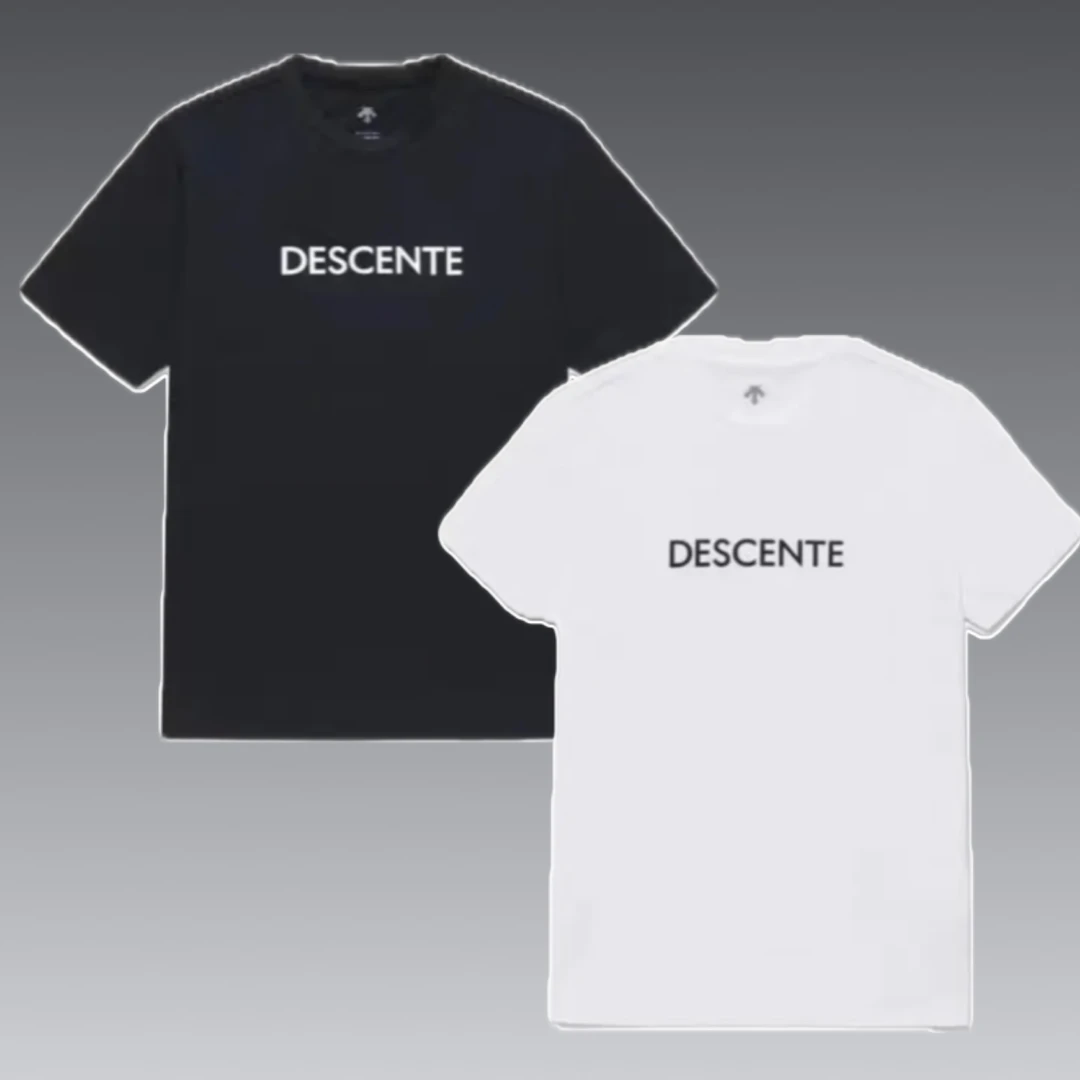 DESCENTE/迪桑特运动经典字母圆领速干T恤情侣男女同款春夏户外
