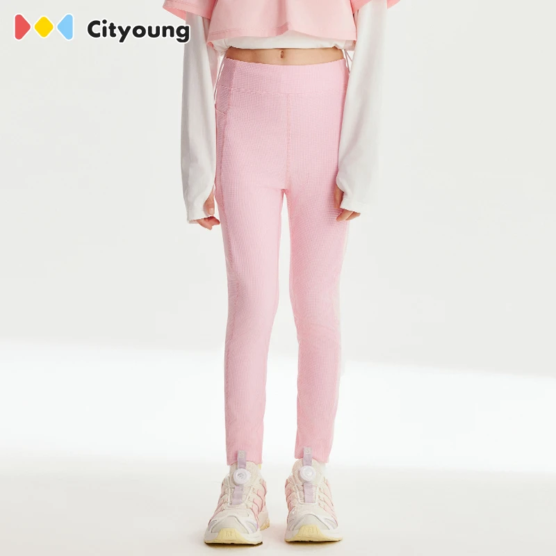 新品高弹糯米肌理感舒适百搭儿童多巴胺运动瑜伽裤透气速干体能裤