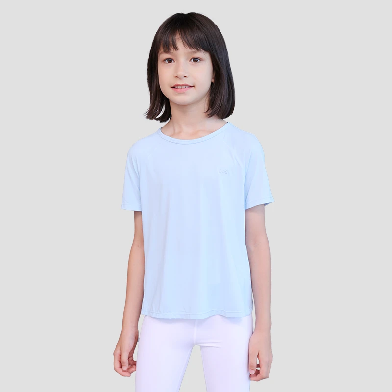 【cityoung】夏季儿童凉感短袖t恤运动健身圆领吸湿快干儿童节轻薄