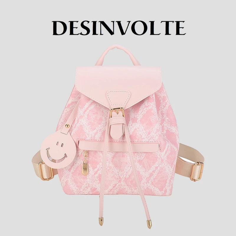 Desinvolte高级感双肩包女2025新款爆款正品通勤背包网红小众轻奢