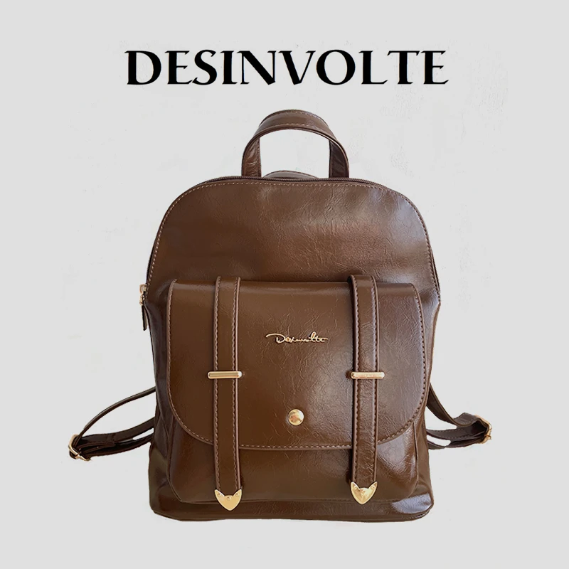 Desinvolte双肩包女款爆款2025新款可单肩斜挎轻奢百搭通勤背包女