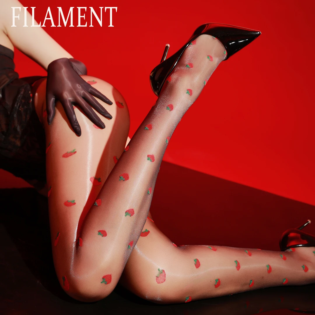 FILAMENT光腿极光印花丝袜薄款长筒袜连裤袜油亮超薄性感细腻黑丝